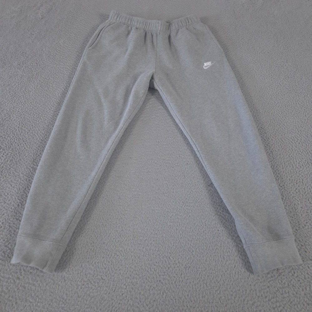 Nike Sweatpants Mens Medium Grey Sportswear Club Fleece Joggers Tapered Leg Logo
